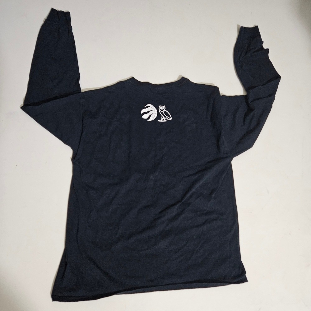 OVO Toronto Raptors Long Sleeve Shirt Mens XL Black Multi Logo Graphic Tee - Picture 2 of 6